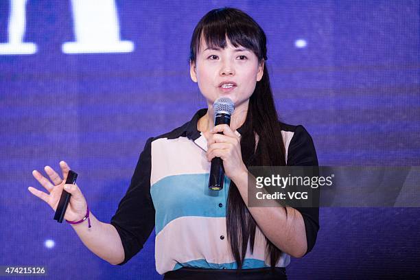 Wang Jing, co-founder of Toread, attend the Global Women Entrepreneurs Conference on May 21, 2015 in Hangzhou, Zhejiang province of China. The Global...