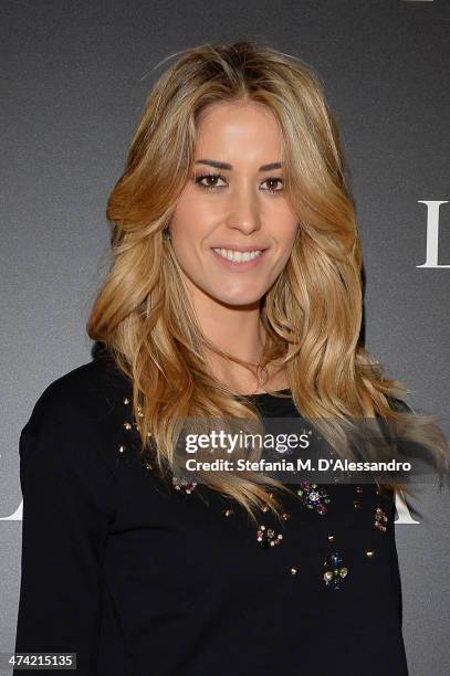 Elena Santarelli attends the Le Silla - Fall/Winter 2014-15 Collection Presentation as part of Milan Fashion Week Womenswear Autumn/Winter 2014 on...