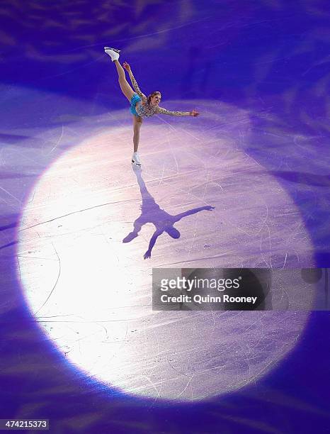 Carolina Kostner of Italy performs during the Figure Skating Exhibition Gala on Day 15 of the Sochi 2014 Winter Olympics at Iceberg Skating Palace on...