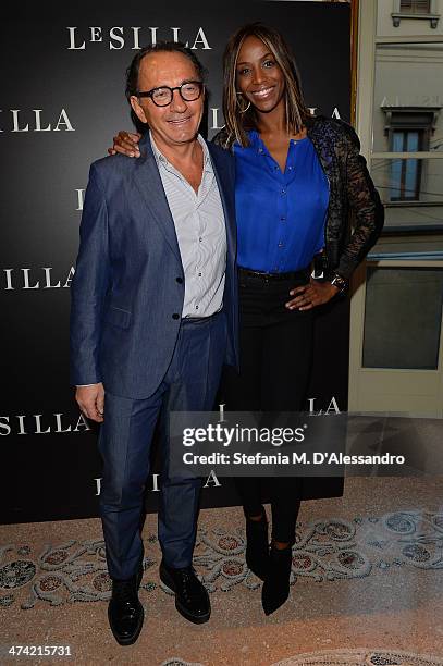 Enio Silla and Ainett Stephens attend the Le Silla - Fall/Winter 2014-15 Collection Presentation as part of Milan Fashion Week Womenswear...