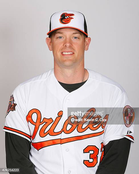 Matt Wieters of the Baltimore Orioles poses for a portrait on photo day on February 22, 2014 at Ed Smith Stadium in Sarasota, Florida.