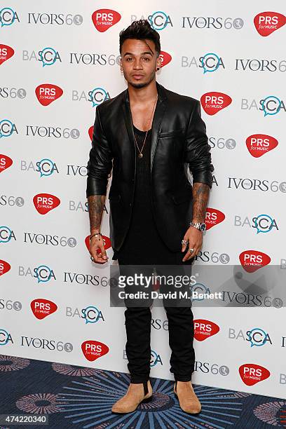 Aston Merrygold attends the 2015 Ivor Novello Awards at The Grosvenor House Hotel on May 21, 2015 in London, England.