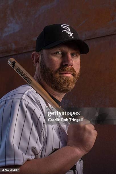 Adam Dunn of the Chicago White Sox poses for a portrait on photo day at the Glendale Sports Complex on February 22, 2014 in Glendale, Arizona.