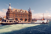 Haydarpasha Terminal in Istanbul and a ferry