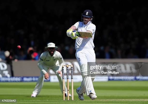 Ben Stokes of England bats during day one of the 1st Investec Test match between England and New Zealand at Lord's Cricket Ground on May 21, 2015 in...