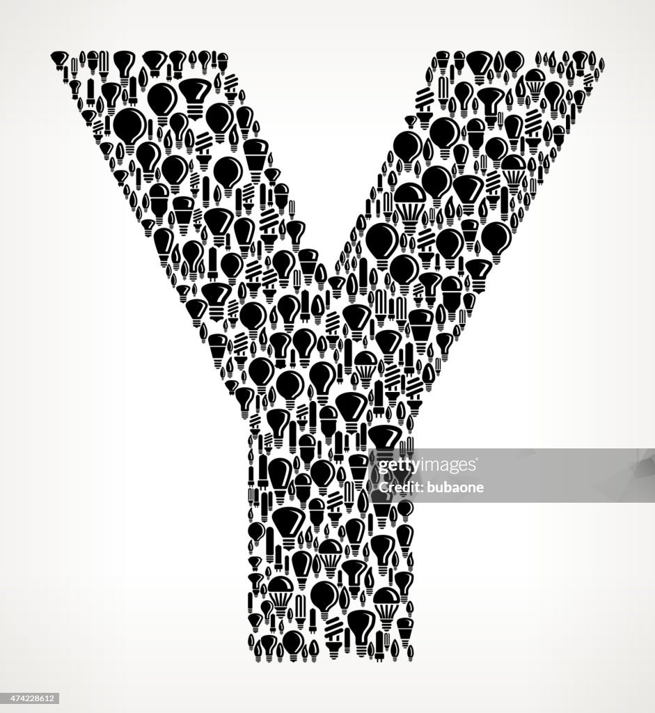 Letter Yy Pattern Letter Y On Vector Lightbulb Pattern Background High-Res Vector Graphic ...