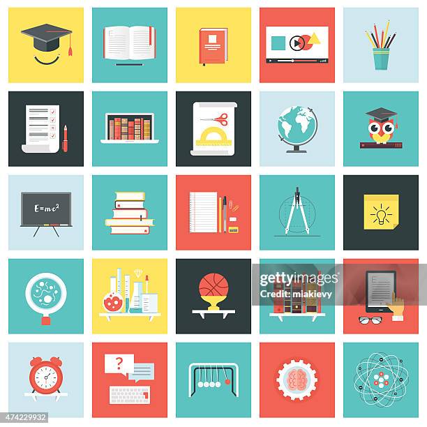 bildbanksillustrationer, clip art samt tecknat material och ikoner med education icons - skrivbordsprydnad