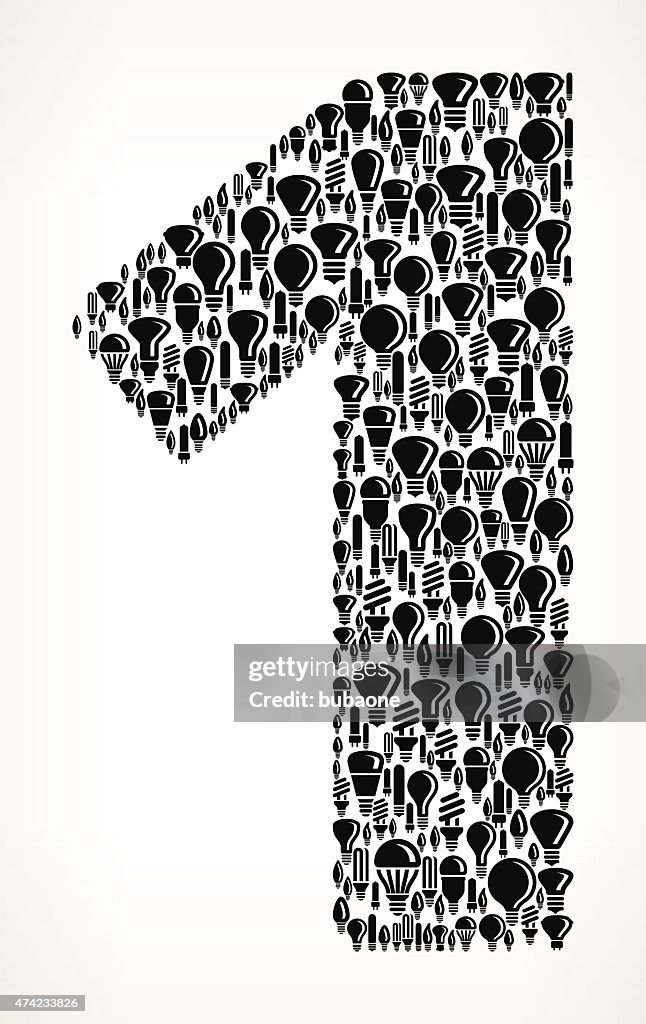 Number One On Vector Lightbulb Pattern Background High-Res Vector ...