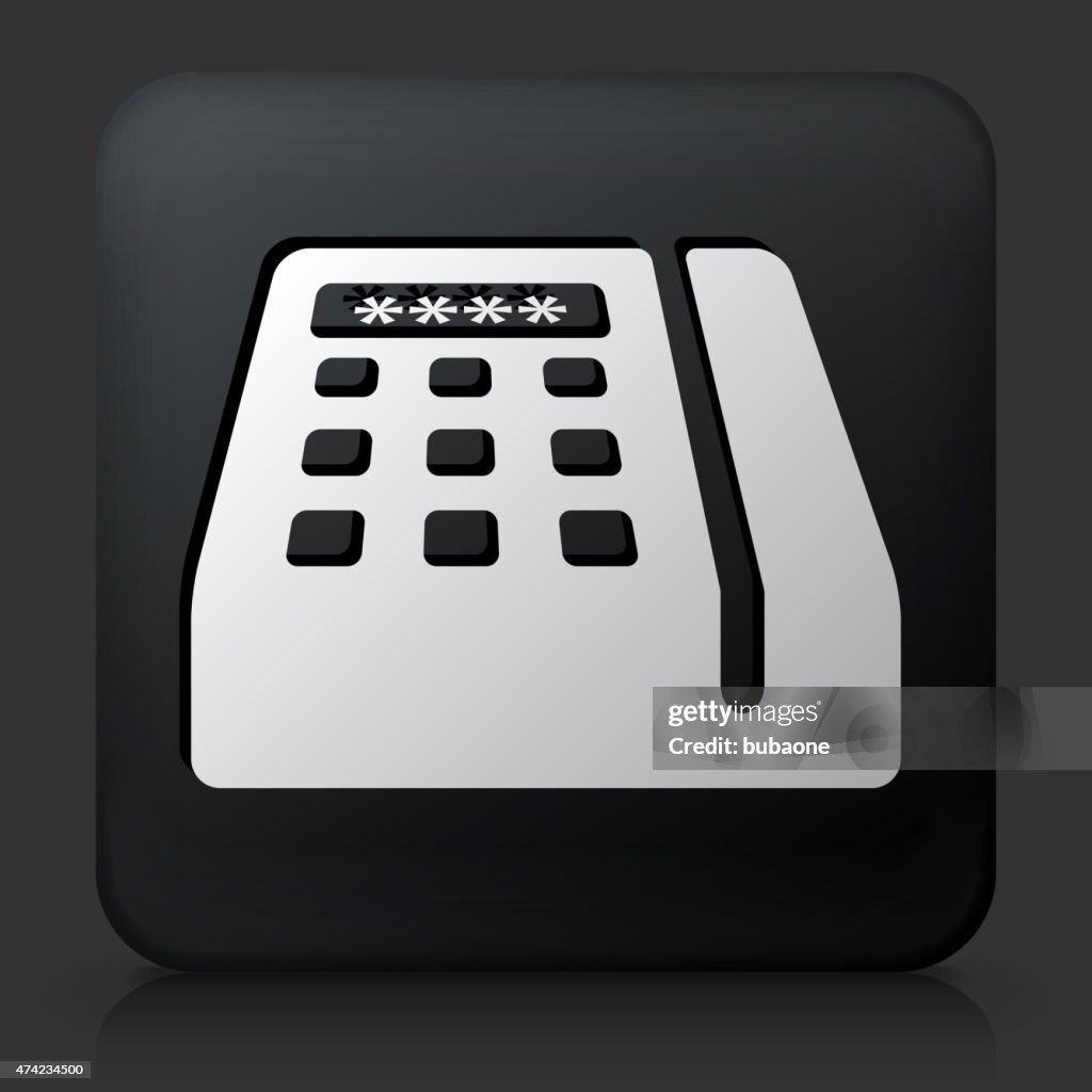 Black Square Button With Credit Card Machine High-Res Vector Graphic ...