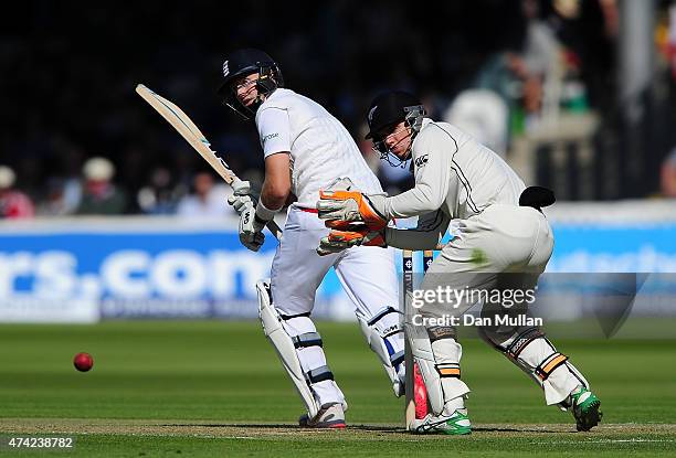 Joe Root of England bats during day one of the 1st Investec Test match between England and New Zealand at Lord's Cricket Ground on May 21, 2015 in...