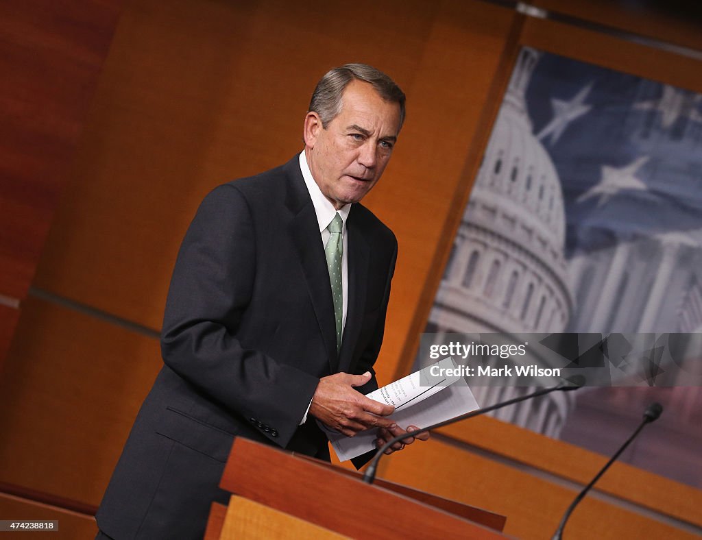 John Boehner Holds Weekly Press Briefing At Capitol