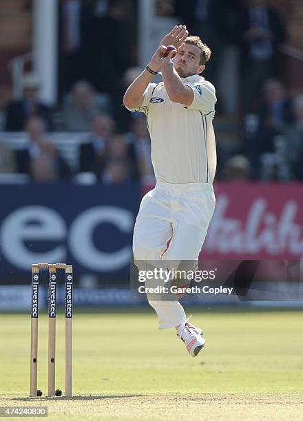 Tim Southee of New Zealand bowls during day one of 1st Investec Test match between England and New Zealand at Lord's Cricket Ground on May 21, 2015...