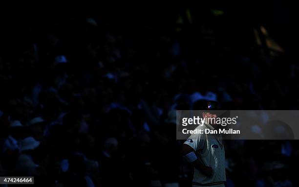 Corey Anderson of New Zealand looks on from the boundary during day one of the 1st Investec Test match between England and New Zealand at Lord's...