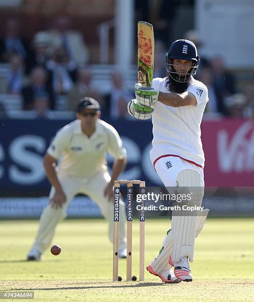 Moeen Ali of England bats during day one of 1st Investec Test match between England and New Zealand at Lord's Cricket Ground on May 21, 2015 in...