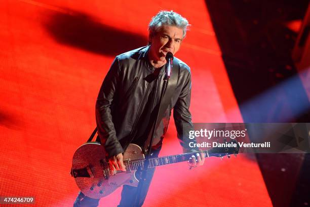 Luciano Ligabue attends closing night of the 64th Festival di Sanremo 2014 at Teatro Ariston on February 22, 2014 in Sanremo, Italy.