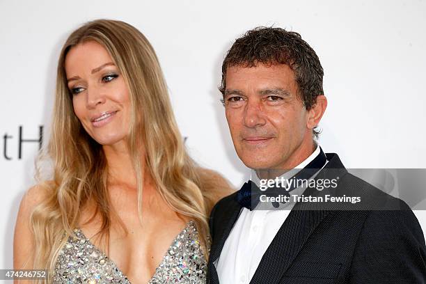 Nicole Kempel and Antonio Banderas attend amfAR's 22nd Cinema Against AIDS Gala, Presented By Bold Films And Harry Winston at Hotel du Cap-Eden-Roc...