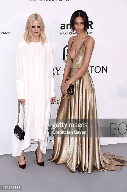 Hanne Gaby Odiele and Binx Walton attend amfAR's 22nd Cinema Against AIDS Gala, Presented By Bold Films And Harry Winston at Hotel du Cap-Eden-Roc on...