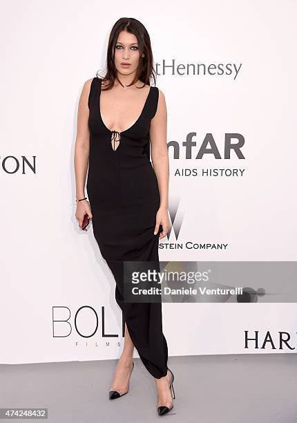 Model Bella Hadid attends amfAR's 22nd Cinema Against AIDS Gala, Presented By Bold Films And Harry Winston at Hotel du Cap-Eden-Roc on May 21, 2015...