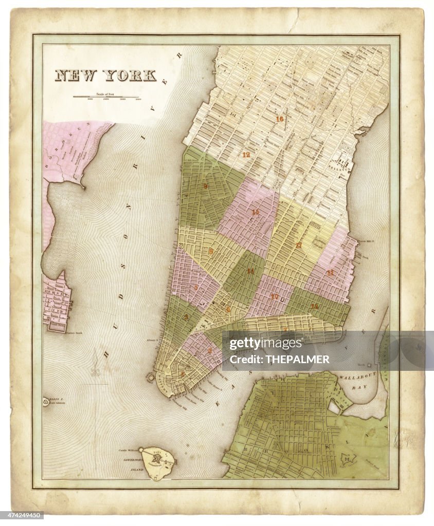 Map of New York city 1838