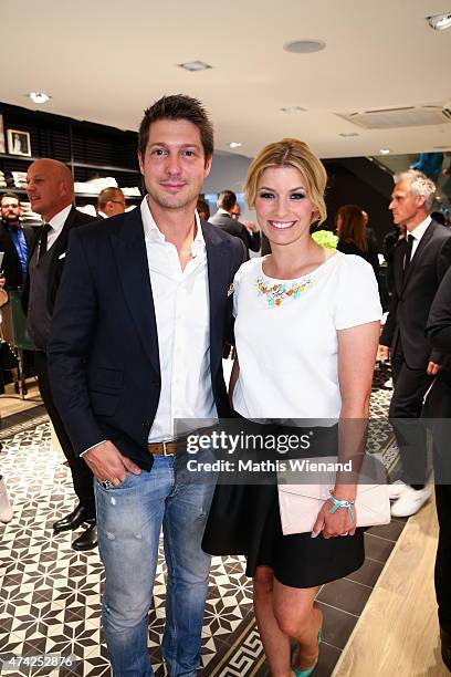 Sebastian Deyle and Annica Hansen attend the BRAX Store Opening on May 20, 2015 in Cologne, Germany.