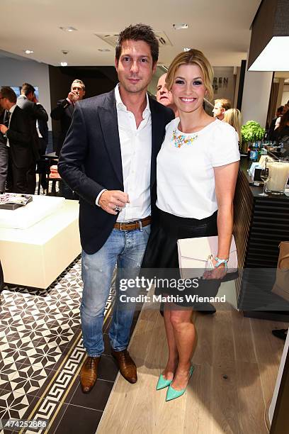 Sebastian Deyle and Annica Hansen attend the BRAX Store Opening on May 20, 2015 in Cologne, Germany.