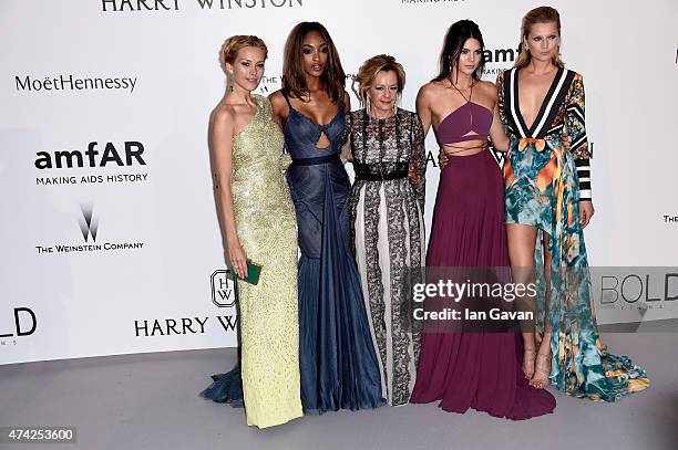 Models Petra Nemcova, Jourdan Dunn, Caroline Scheufele of Chopard, models Kendall Jenner and Toni Garrn attend amfAR's 22nd Cinema Against AIDS Gala,...