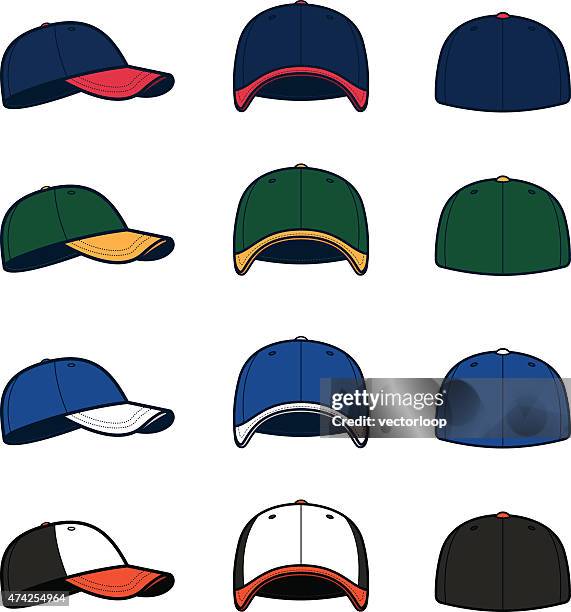 vector baseball caps - hat stock illustrations