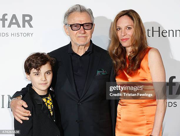 Actor Harvey Keitel and Daphna Kastner attend amfAR's 22nd Cinema Against AIDS Gala, Presented By Bold Films And Harry Winston at Hotel du...