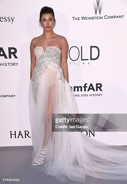 Model Hailey Baldwin attends amfAR's 22nd Cinema Against AIDS Gala, Presented By Bold Films And Harry Winston at Hotel du Cap-Eden-Roc on May 21,...