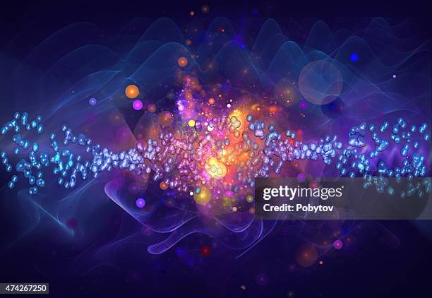 molecular universe - dna spiral stock illustrations