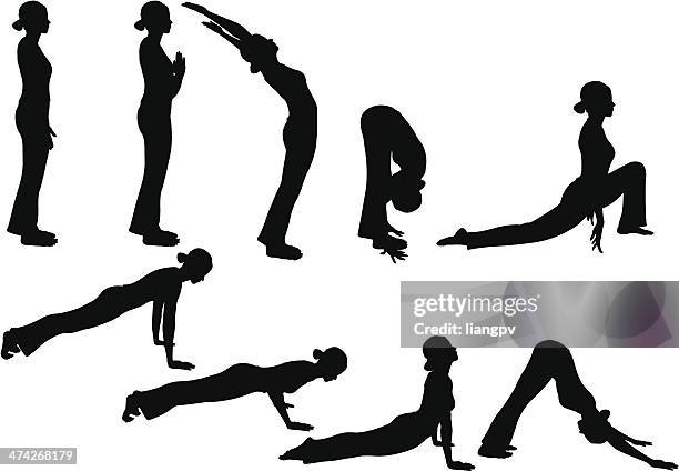 yoga-pose - pilates stock-grafiken, -clipart, -cartoons und -symbole