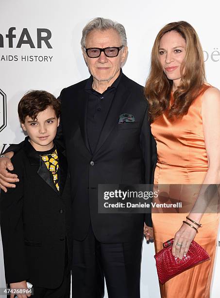 Roman Keitel, Actor Harvey Keitel and actress Daphna Kastner attend amfAR's 22nd Cinema Against AIDS Gala, Presented By Bold Films And Harry Winston...