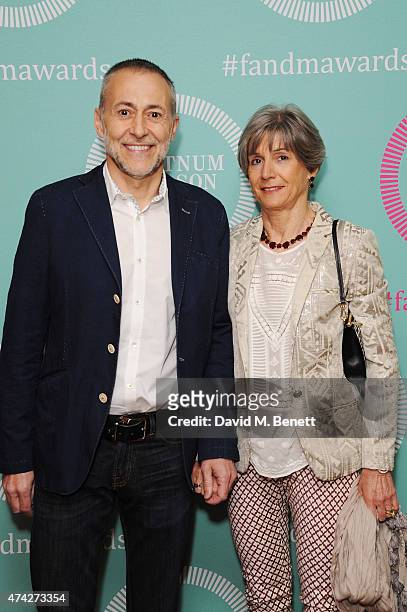 Michel Roux Junior and Giselle Roux attend the third annual Fortnum & Mason Food & Drink Awards 2015 on May 21, 2015 in London, England. The awards...