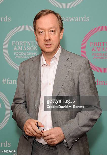 Geordie Greig attends the third annual Fortnum & Mason Food & Drink Awards 2015 on May 21, 2015 in London, England. The awards celebrate the best in...