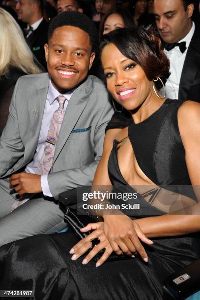 Actress Regina King and son Ian Alexander Jr. Attend the 45th NAACP Image Awards presented by TV One at Pasadena Civic Auditorium on February 22,...