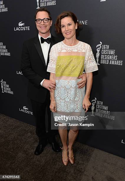 Host Joshua Malina and costume designer Melissa Merwin attend the 16th Costume Designers Guild Awards with presenting sponsor Lacoste at The Beverly...