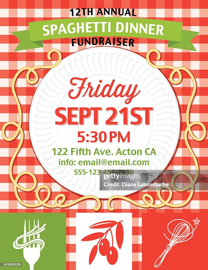Spaghetti Dinner Fundraiser Flyer Template