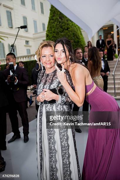 Caroline Scheufele, Co-President of Chopard, and model Kendall Jenner arrive for the amfAR 22nd Annual Cinema Against AIDS Gala at Hotel du...
