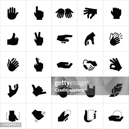 Hand Hinweisen und Gesten Icons Hand Hinweisen und Gesten Icons