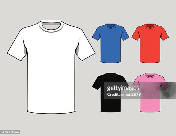 bunte t-shirts vorlage - t shirt stock-grafiken, -clipart, -cartoons und -symbole
