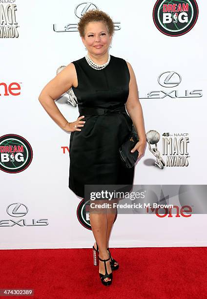 Debra L. Lee attends the 45th NAACP Image Awards presented by TV One at Pasadena Civic Auditorium on February 22, 2014 in Pasadena, California.