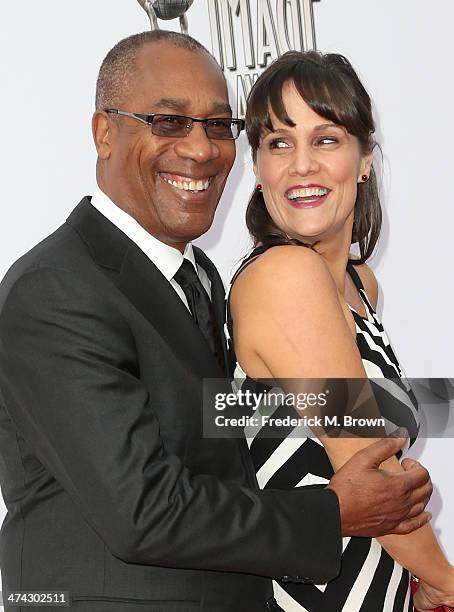 Actor Joe Morton and Christine Lietz attend the 45th NAACP Image Awards presented by TV One at Pasadena Civic Auditorium on February 22, 2014 in...
