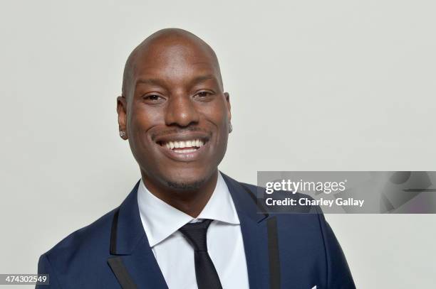 Actor Tyrese Gibson poses for a portrait during the 45th NAACP Image Awards presented by TV One at Pasadena Civic Auditorium on February 22, 2014 in...