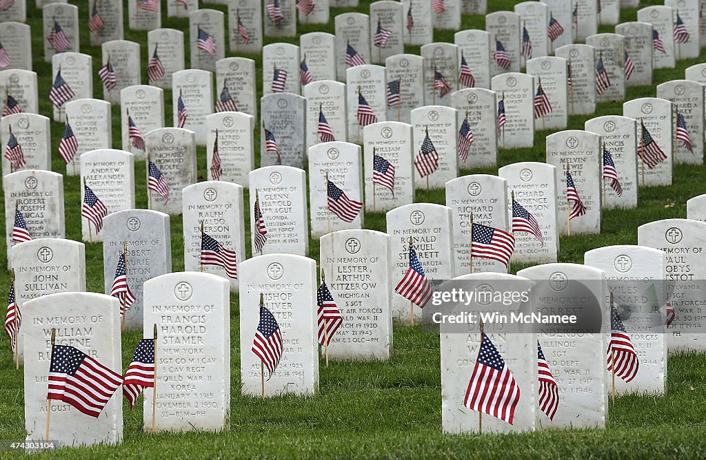 Soldiers Of The 3rd U.S. Infantry Regiment Hosts Annual Flags-In Ceremony At Arlington Cemetery