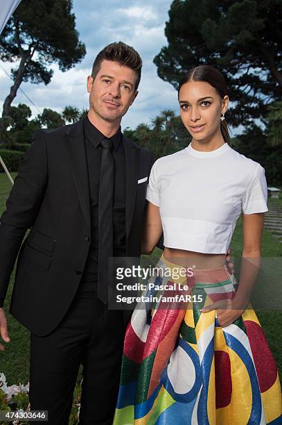 Musician Robin Thicke and April Love Geary attends amfAR's 22nd Cinema Against AIDS Gala, Presented By Bold Films And Harry Winston at Hotel du...