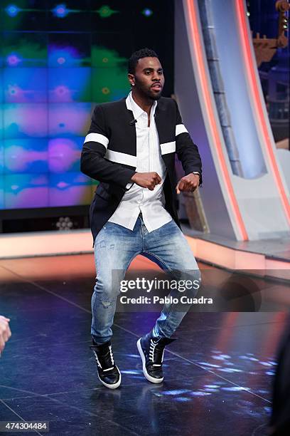 Singer Jason Derulo dancing during 'El Hormiguero' Tv Show at Vertice Studio on May 21, 2015 in Madrid, Spain.