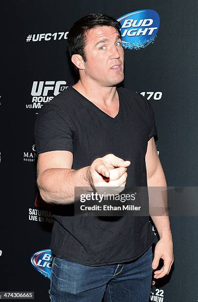 Mixed martial artist Chael Sonnen attends the UFC 170 event at the Mandalay Bay Events Center on February 22, 2014 in Las Vegas, Nevada.