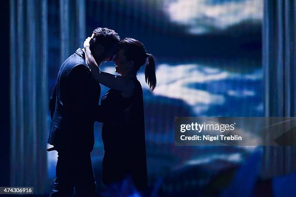 Marta Jandova and Vaclav Noid Barta of Czech Republic performs on stage during the second Semi Final of the Eurovision Song Contest 2015 on May 21,...