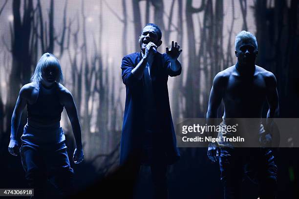 Elnur Huseynov of Azerbaijan performs on stage during the second Semi Final of the Eurovision Song Contest 2015 on May 21, 2015 in Vienna, Austria....