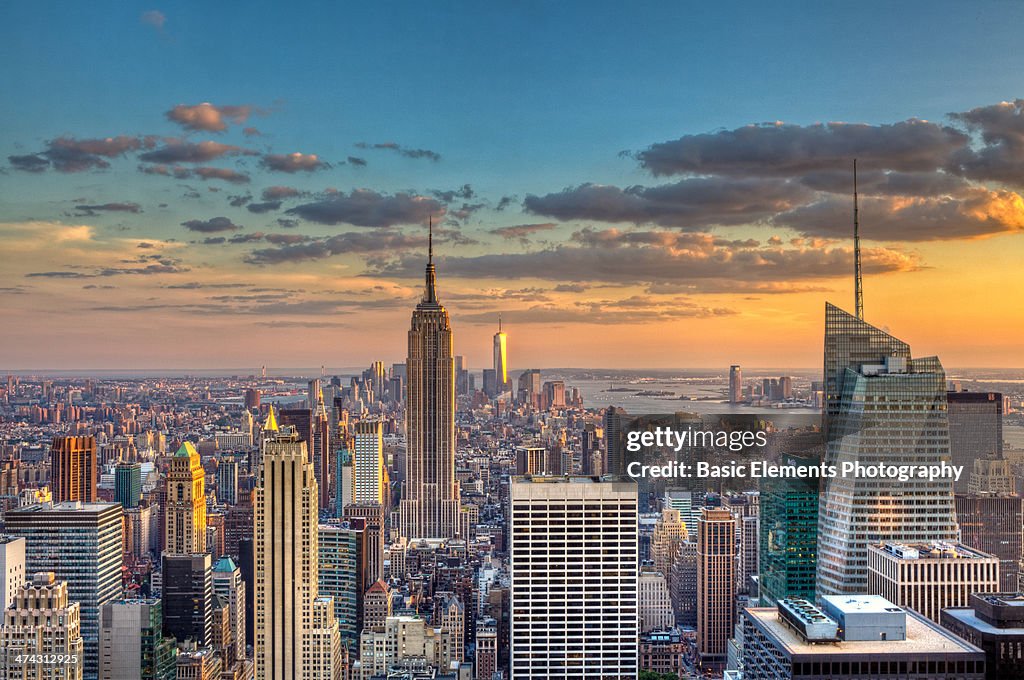 New York Skyline Sunset